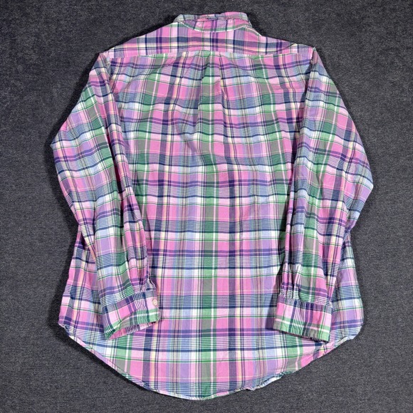 Polo Ralph Lauren Long Sleeve Custom Fit Shirt Size Mens Large Pink Madras Plaid - Picture 5 of 7